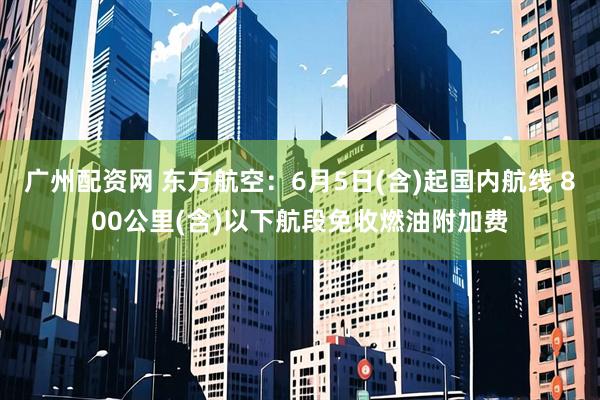 广州配资网 东方航空：6月5日(含)起国内航线 800公里(含)以下航段免收燃油附加费