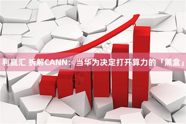 利赢汇 拆解CANN：当华为决定打开算力的「黑盒」